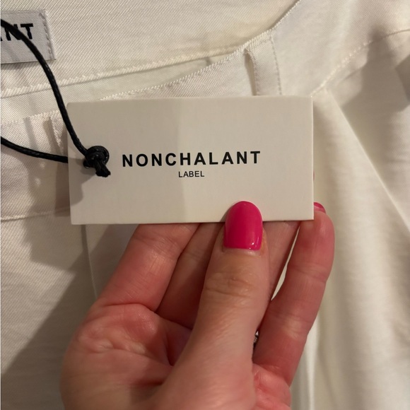 Elegant Linen-Like White Wide Leg Pants - Picture 4 of 8